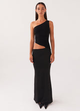 CHLOÉ NOIRE – ROBE LONGUE ASYMÉTRIQUE