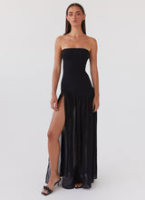 Robe longue noire bustier femme élégante pour soirée