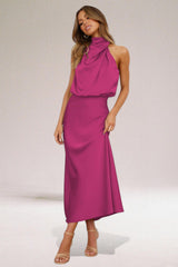 Robe longue femme fuchsia éclatante et élégante