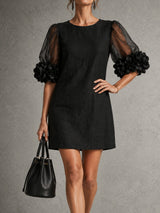 Céline™ | Robe courte élégante à manches fleuries