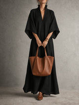 Noémie™ | Robe longue fluide minimaliste
