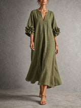 Élodie™ | Robe longue élégante en lin