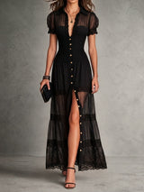 Claudine™ | Robe longue en dentelle élégante