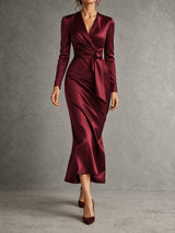 Isabelle™ | Robe portefeuille satinée