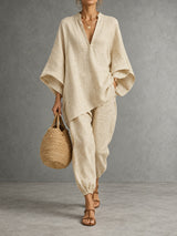 Sienna | Ensemble fluide avec blouse oversize et pantalon décontracté