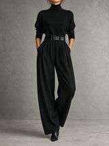 Ensemble col roulé et pantalon droit