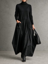 Noémie | Robe longue oversize à col montant et poches