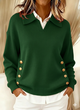 Valentine™ | Pull avec col polo et boutons