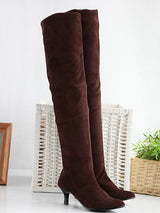 Women's suede solid color high boots