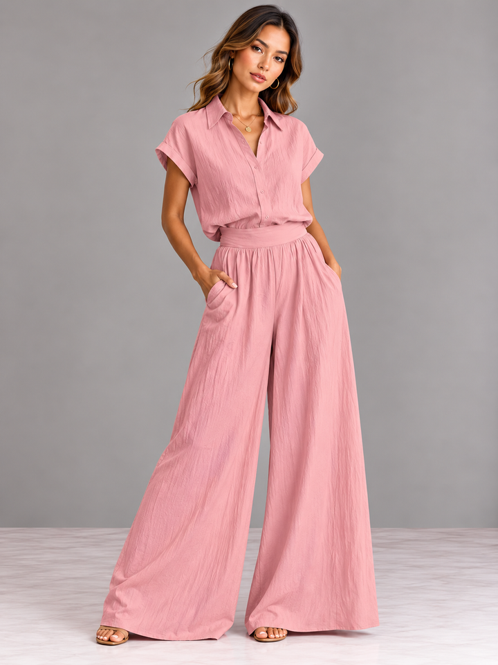 Evelyn | Elegant Set with Shirt and Flowing Maxi Skirt