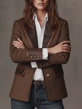 Camille™ | Blazer élégant à détails contrastés