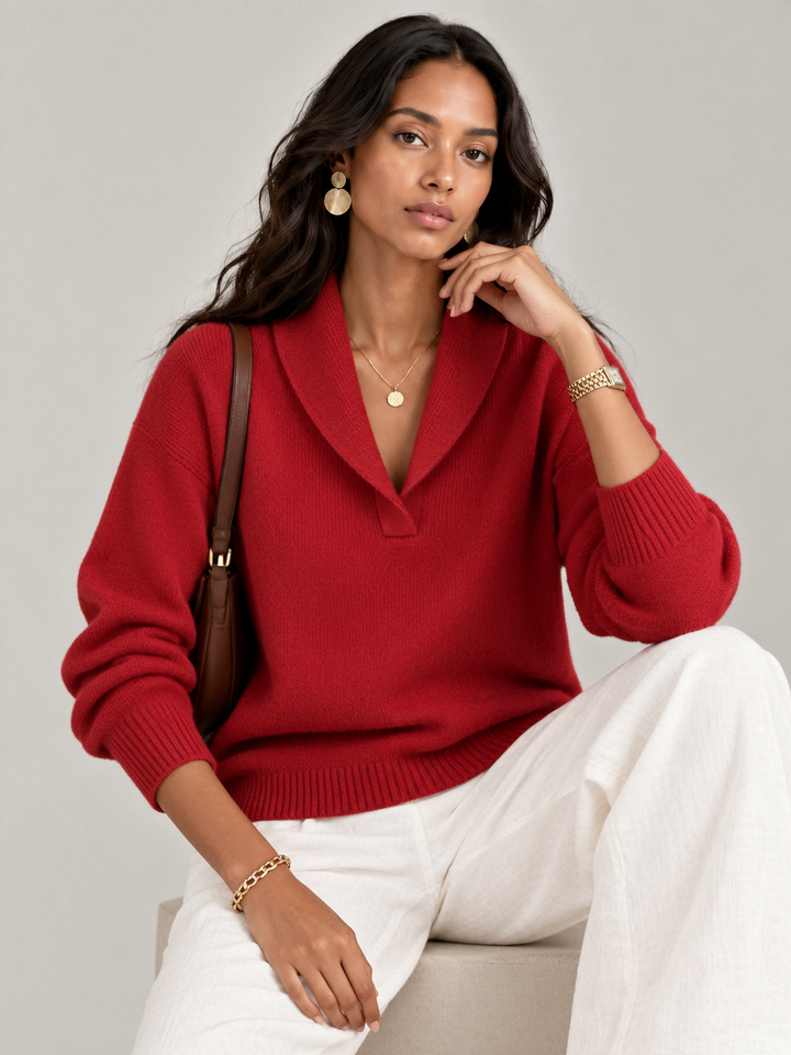 Scarlett™ | Elegant V-Neck Jumper