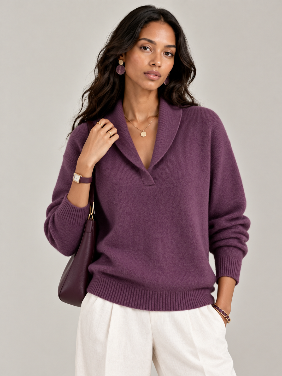 Scarlett™ | Elegant V-Neck Jumper