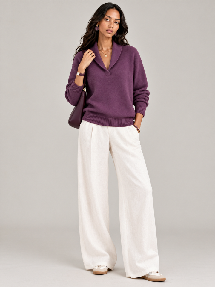 Scarlett™ | Elegant V-Neck Jumper