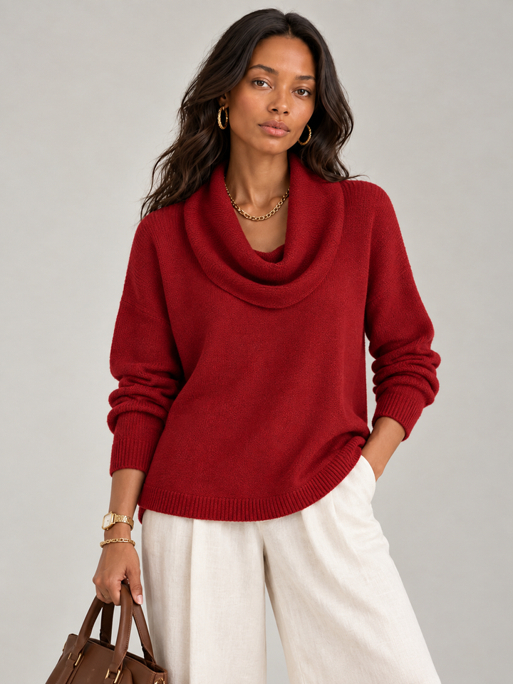 Justine™ | Draped Collar Jumper