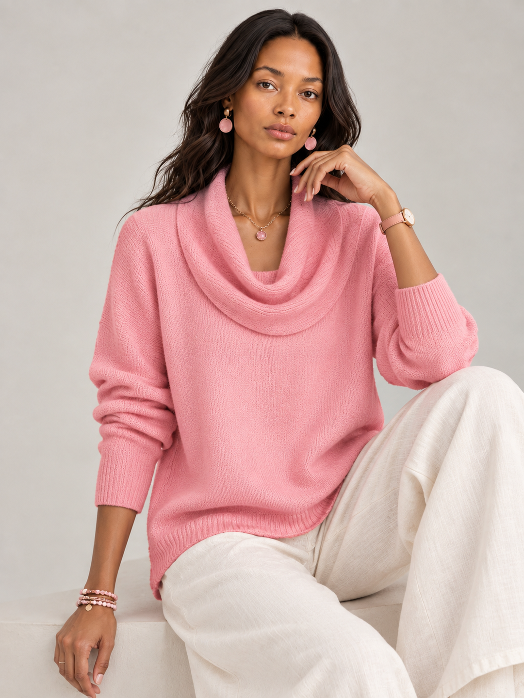 Justine™ | Draped Collar Jumper