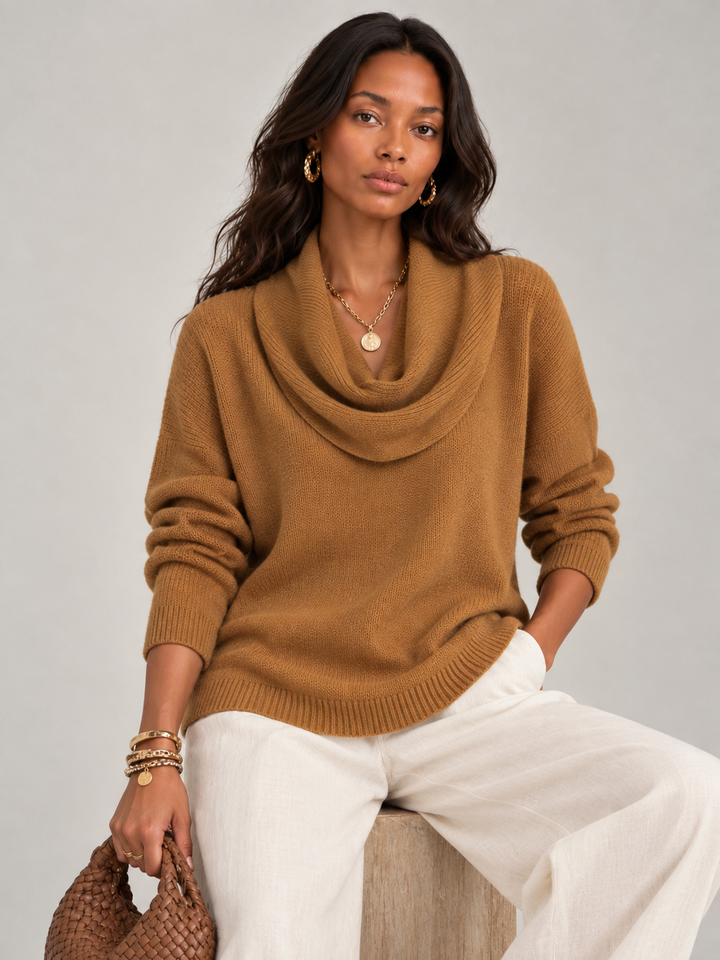 Justine™ | Draped Collar Jumper