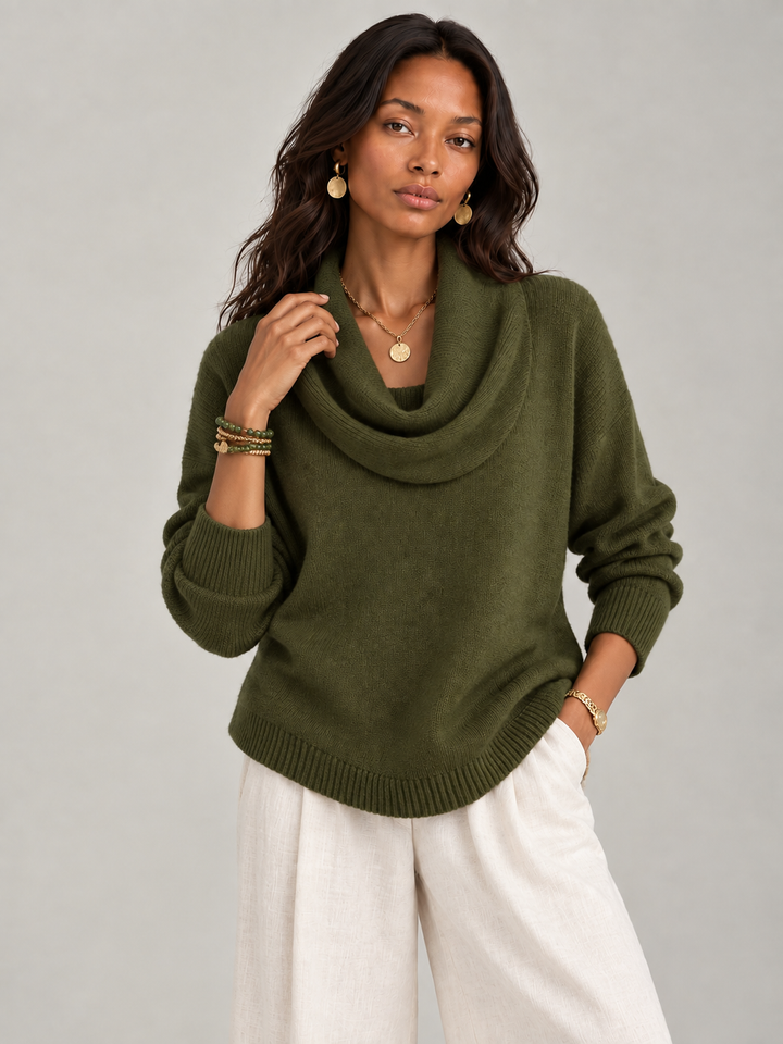 Justine™ | Draped Collar Jumper