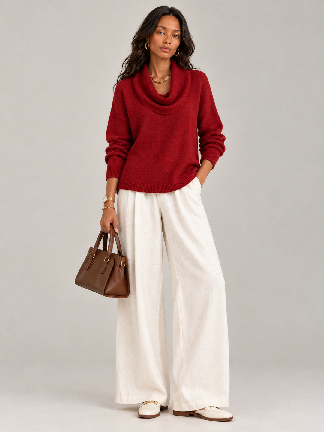 Justine™ | Draped Collar Jumper