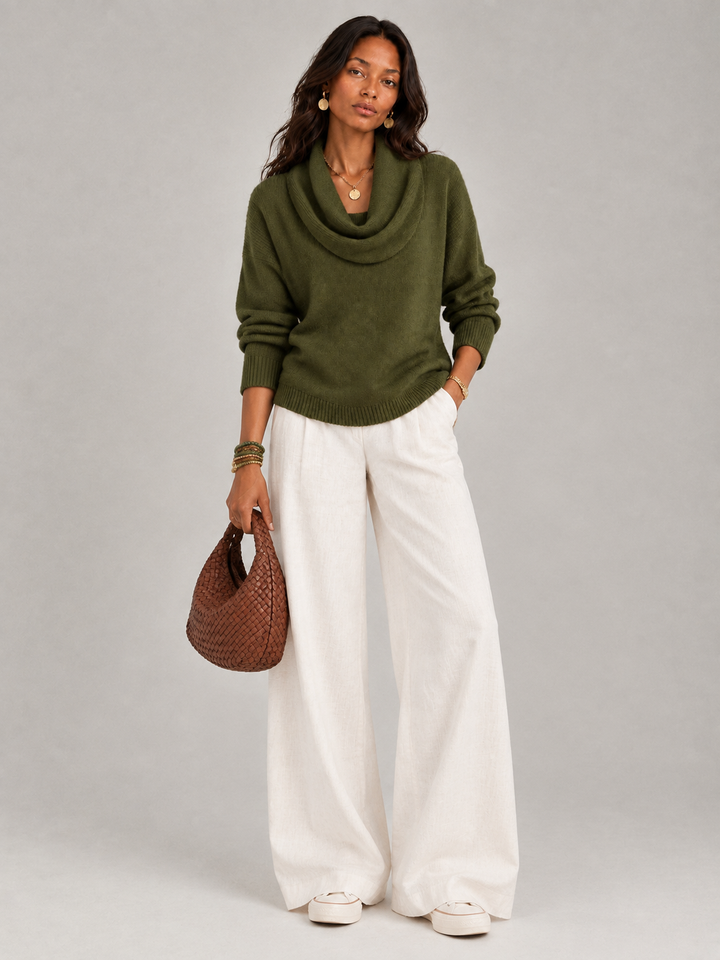Justine™ | Draped Collar Jumper