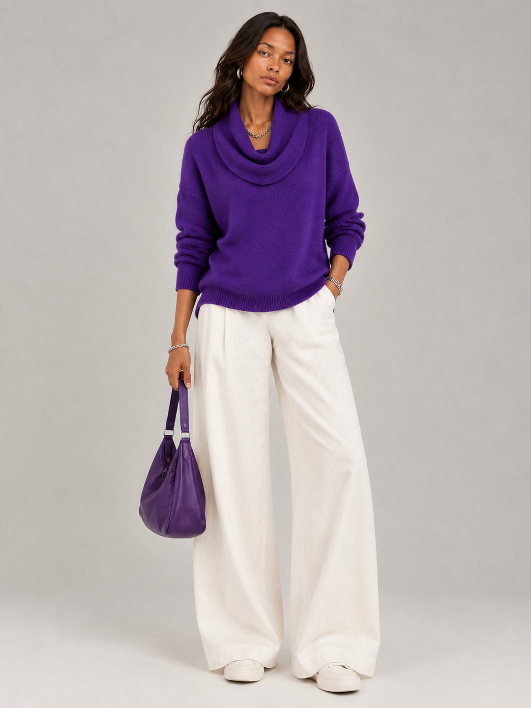 Justine™ | Draped Collar Jumper
