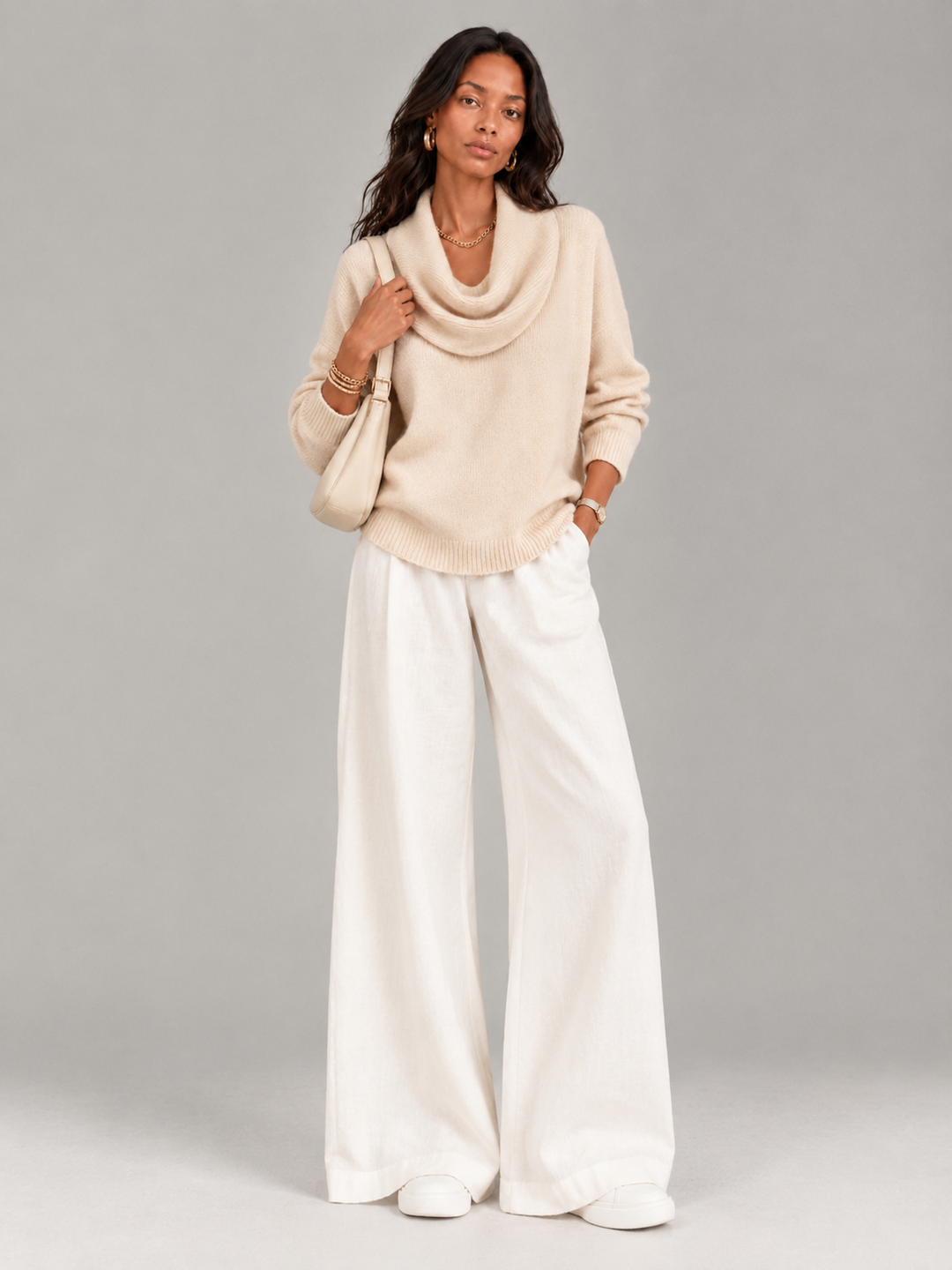 Justine™ | Draped Collar Jumper