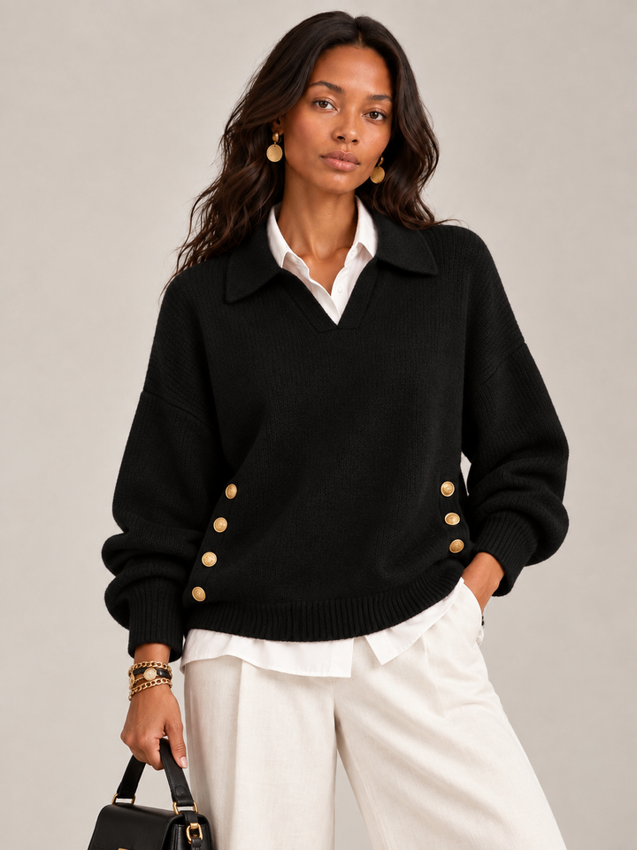 Valerie™ | Jumper with Polo Collar and Buttons