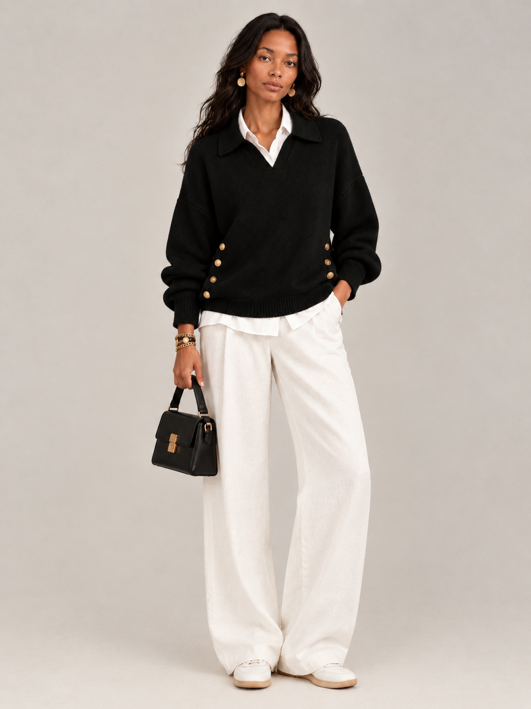 Valerie™ | Jumper with Polo Collar and Buttons