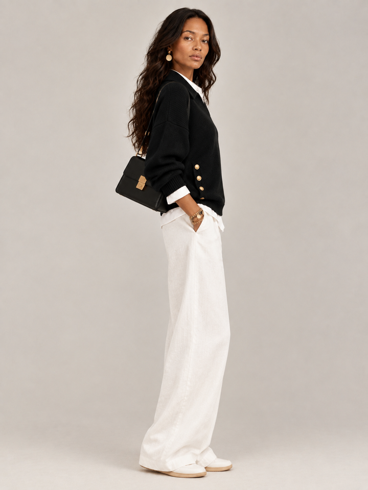 Valerie™ | Jumper with Polo Collar and Buttons