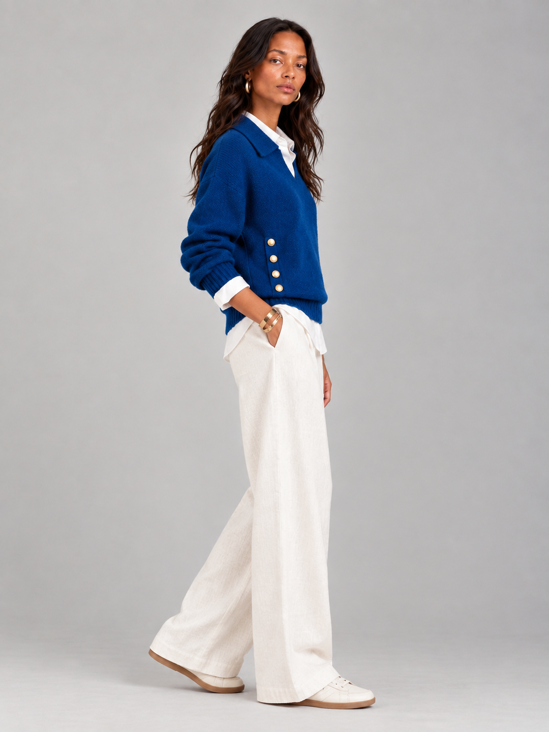 Valerie™ | Jumper with Polo Collar and Buttons
