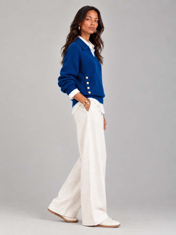 Valerie™ | Jumper with Polo Collar and Buttons
