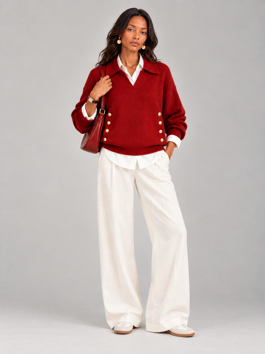 Valerie™ | Jumper with Polo Collar and Buttons