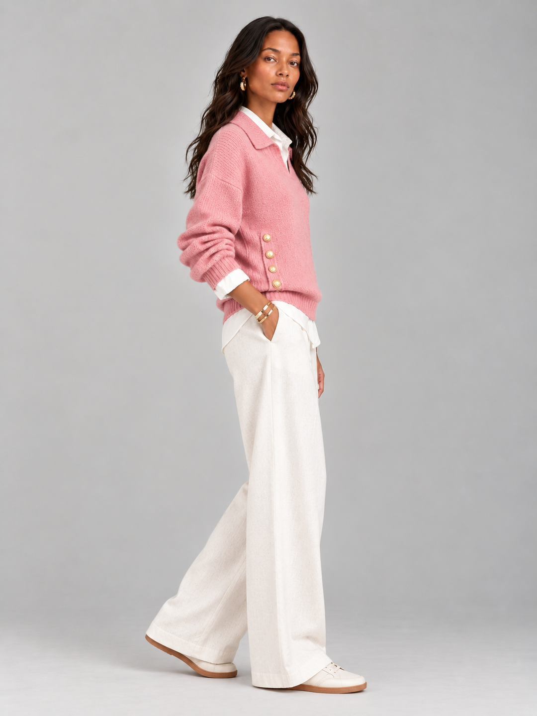 Valerie™ | Jumper with Polo Collar and Buttons
