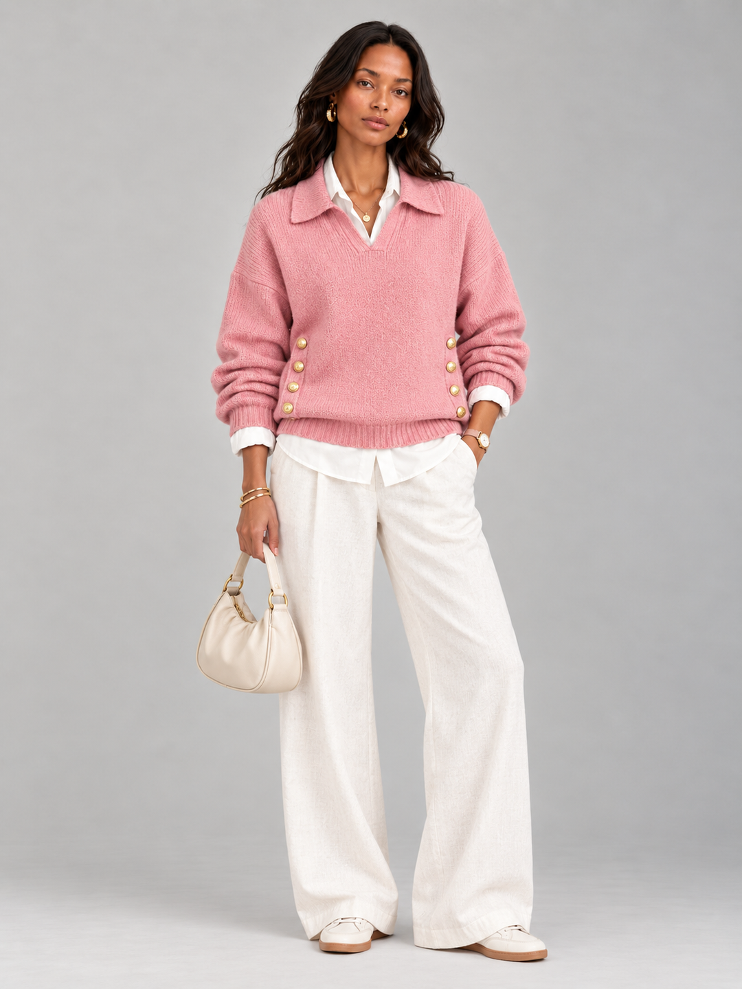 Valerie™ | Jumper with Polo Collar and Buttons