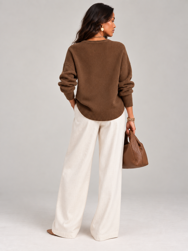 Helen™ | Knit Jumper with Henley Buttons