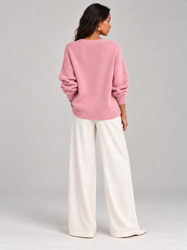 Helen™ | Knit Jumper with Henley Buttons