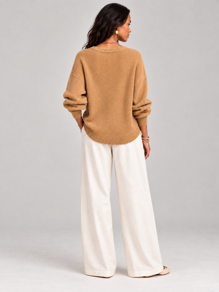 Helen™ | Knit Jumper with Henley Buttons