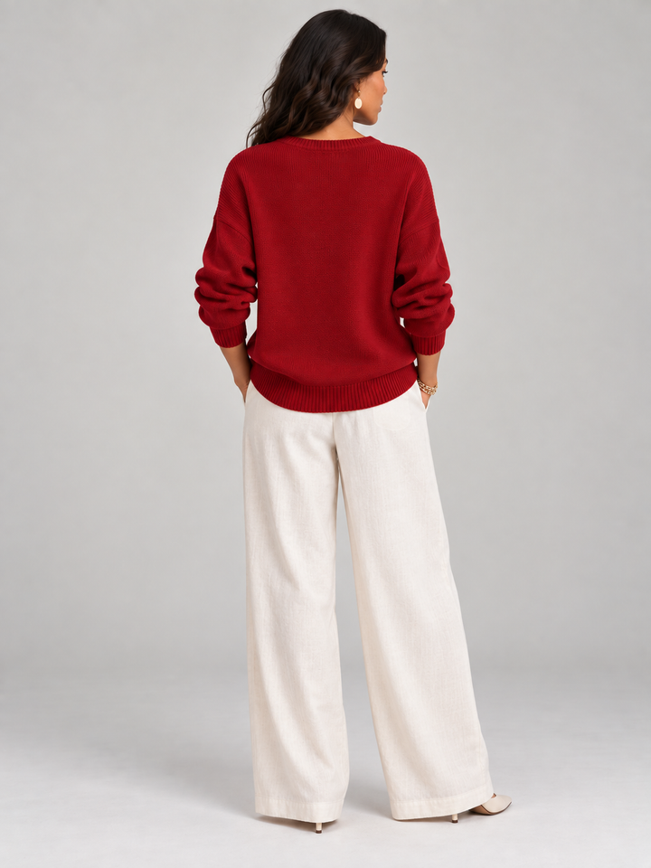 Helen™ | Knit Jumper with Henley Buttons