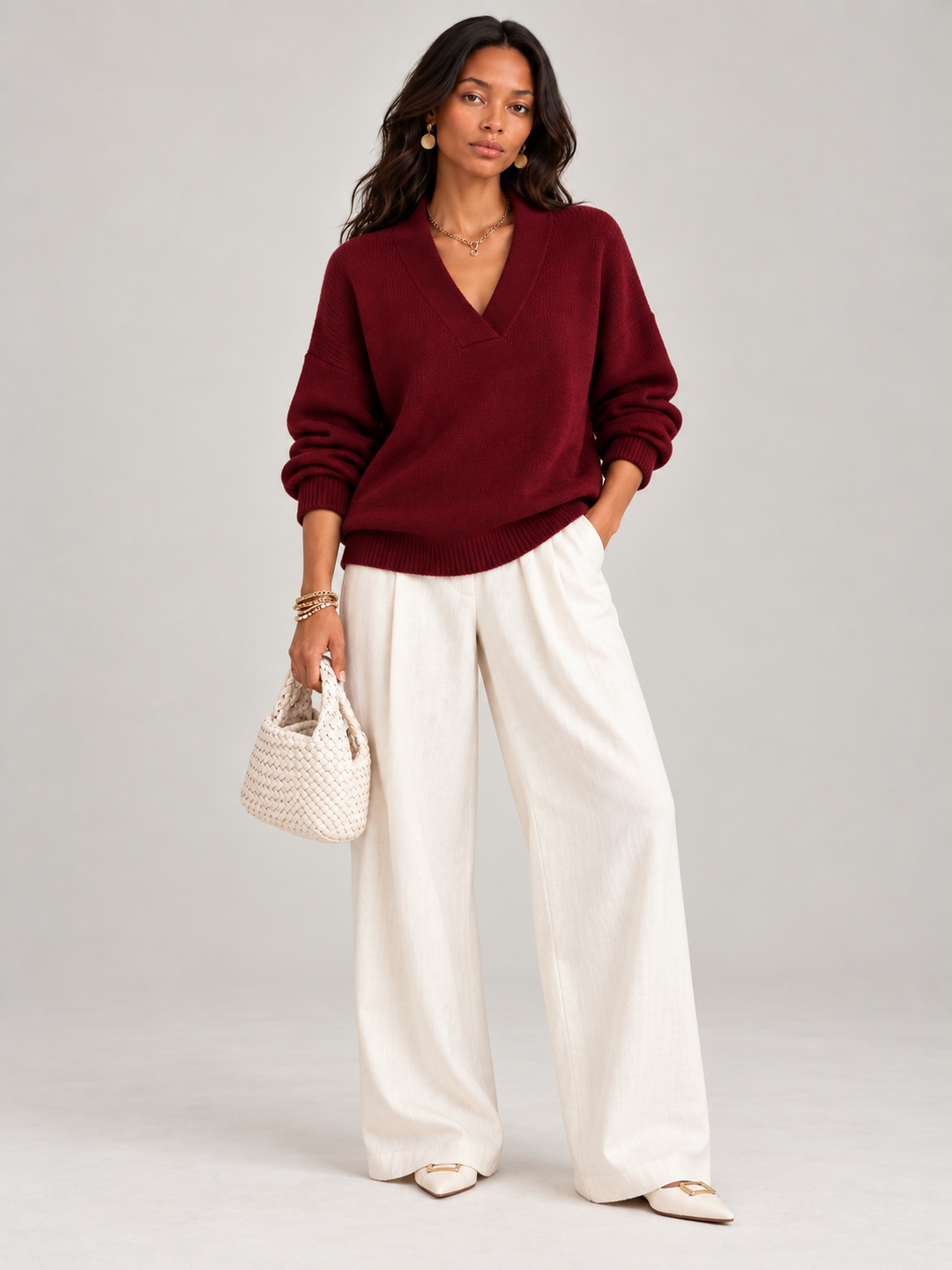 Violet™ | Loose V-Neck Jumper