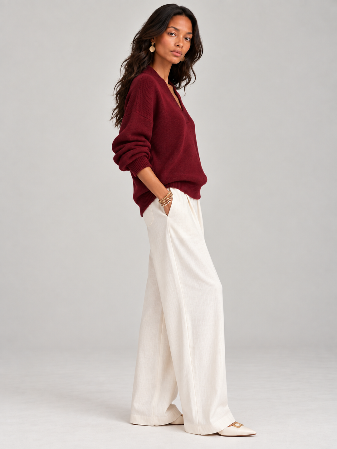Violet™ | Loose V-Neck Jumper