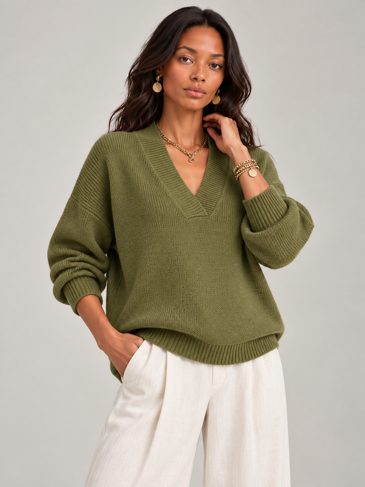 Violet™ | Loose V-Neck Jumper