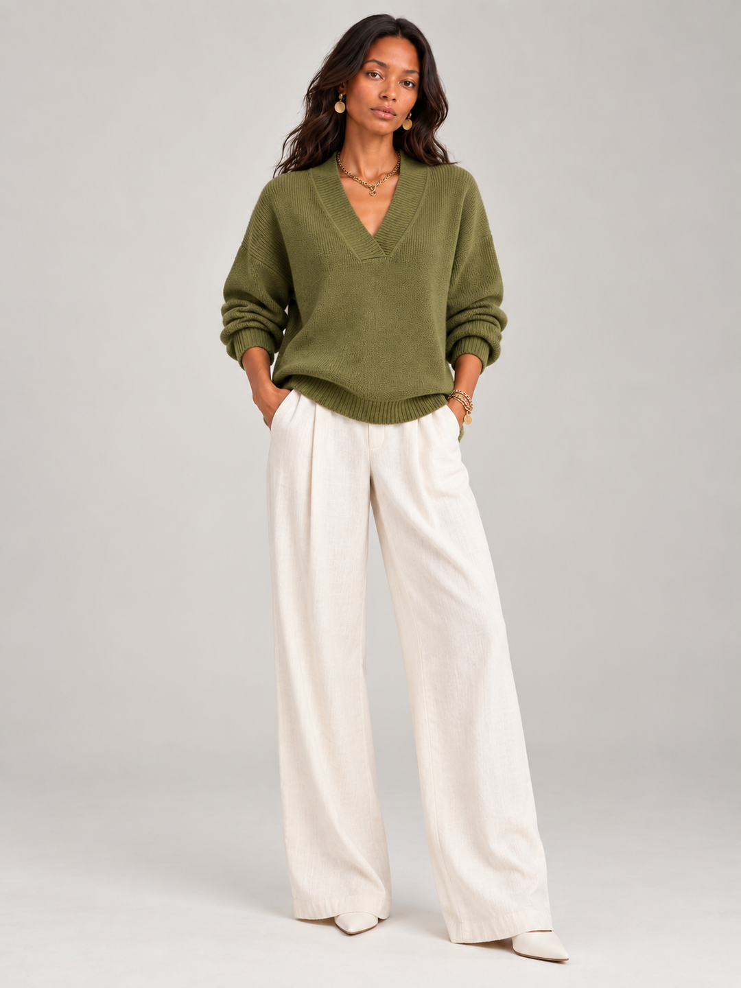 Violet™ | Loose V-Neck Jumper