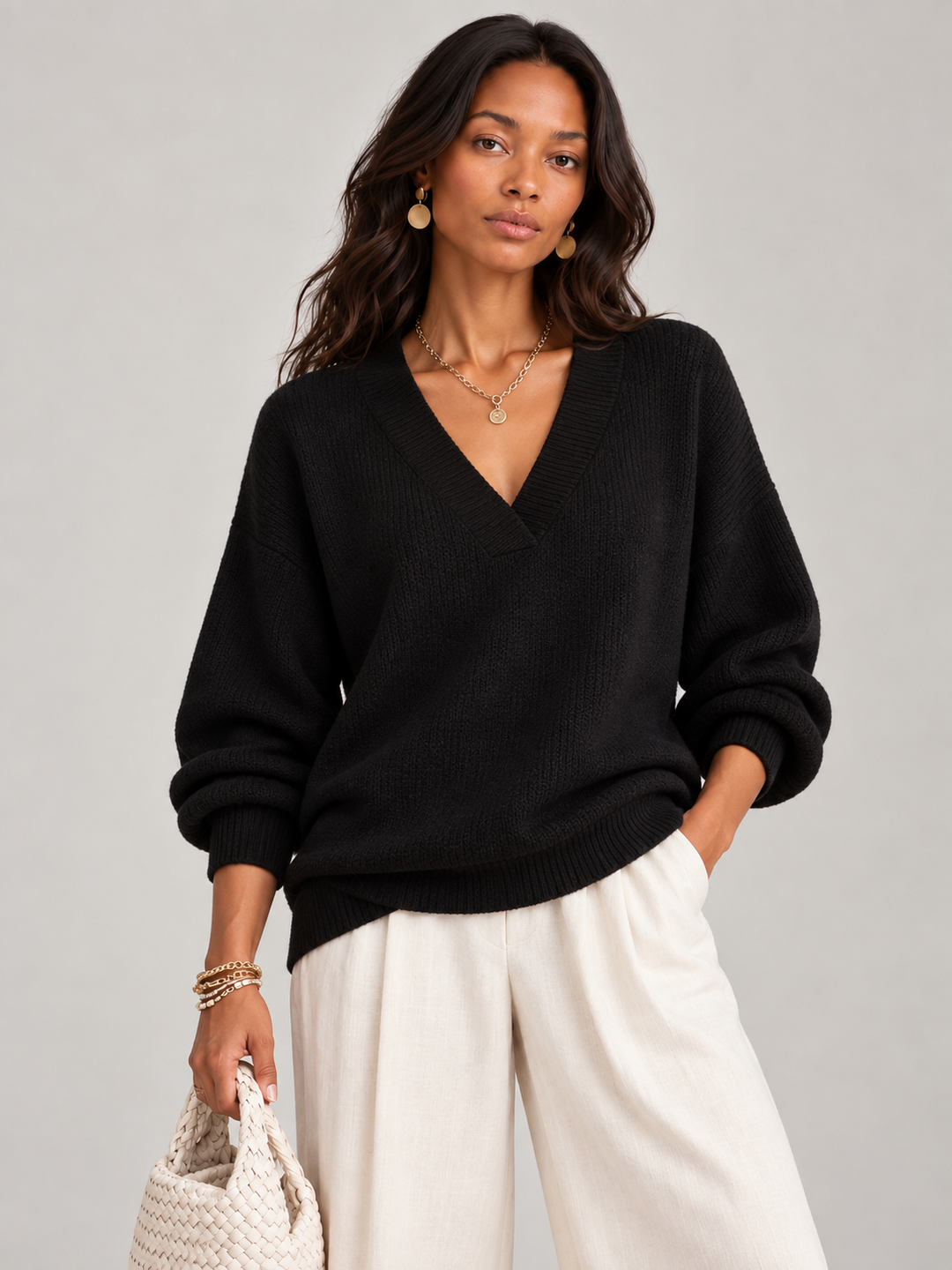 Violet™ | Loose V-Neck Jumper