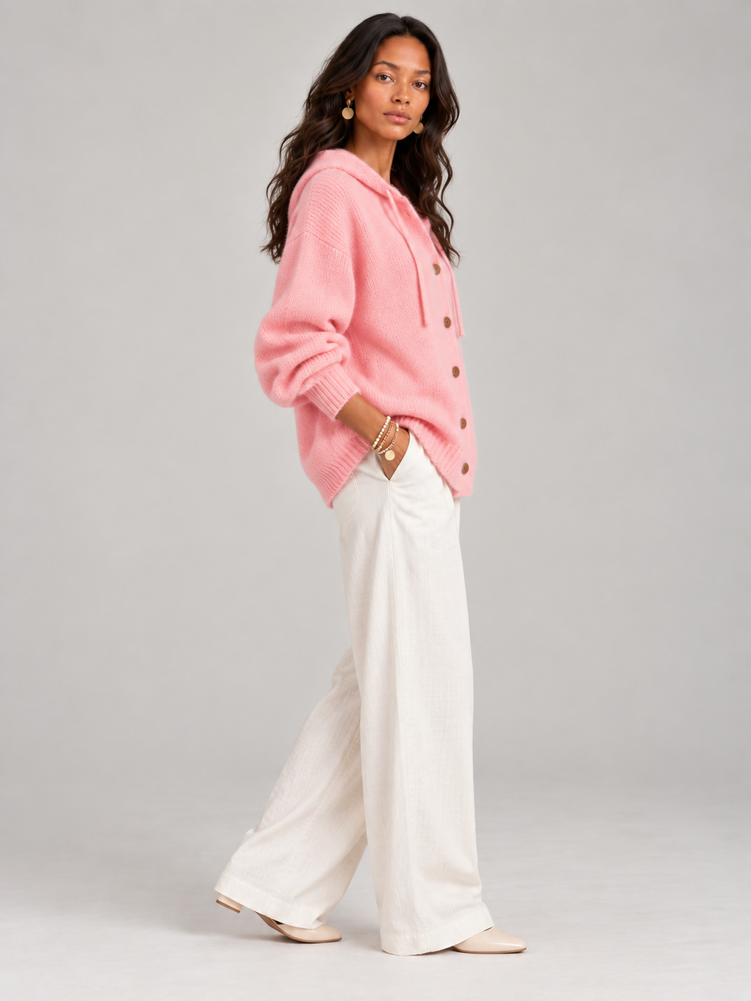 Bonnie™ | Hooded Knit Cardigan with Buttons