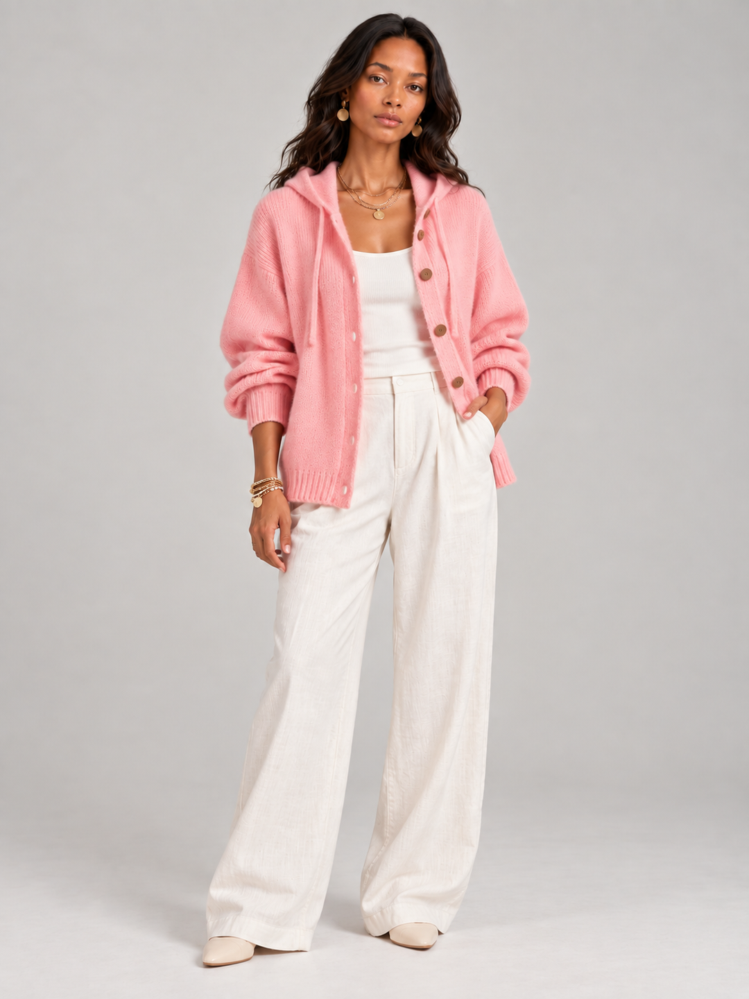 Bonnie™ | Hooded Knit Cardigan with Buttons
