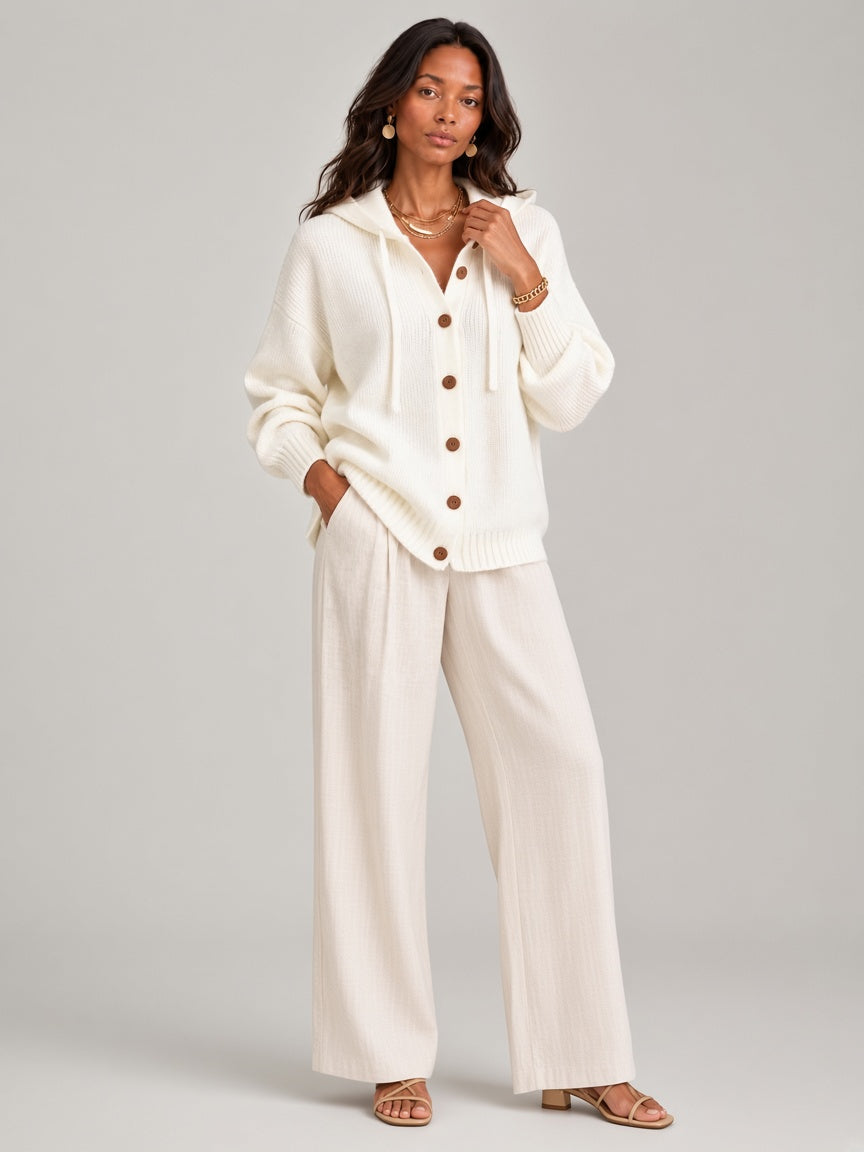Bonnie™ | Hooded Knit Cardigan with Buttons