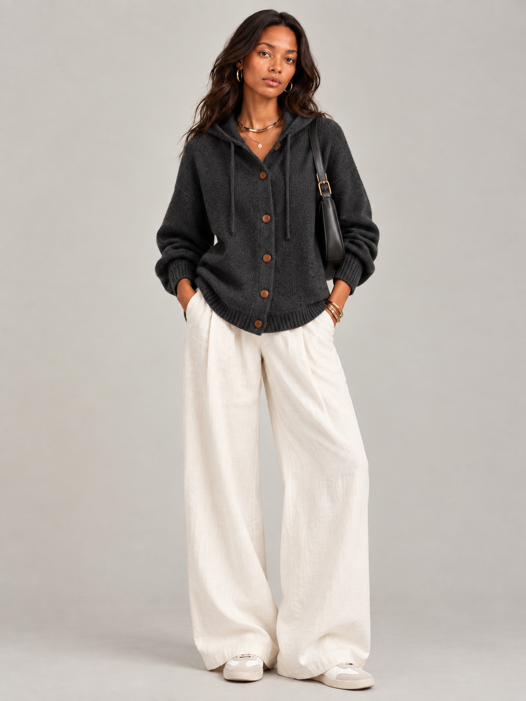 Bonnie™ | Hooded Knit Cardigan with Buttons