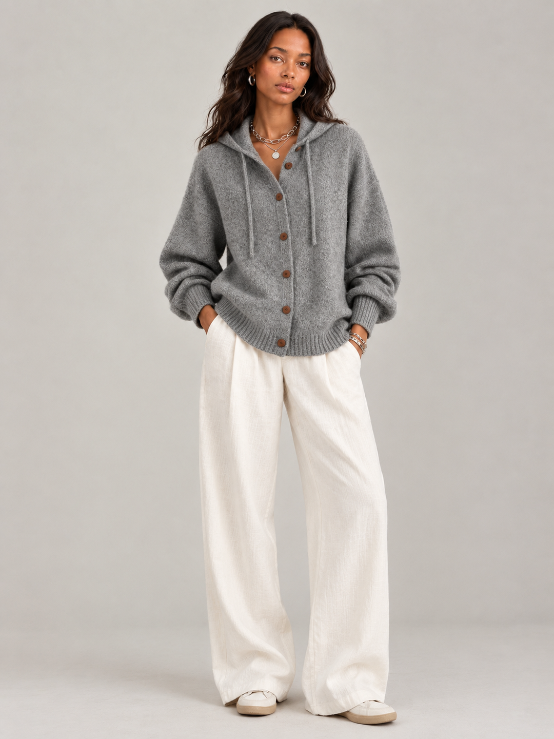 Bonnie™ | Hooded Knit Cardigan with Buttons