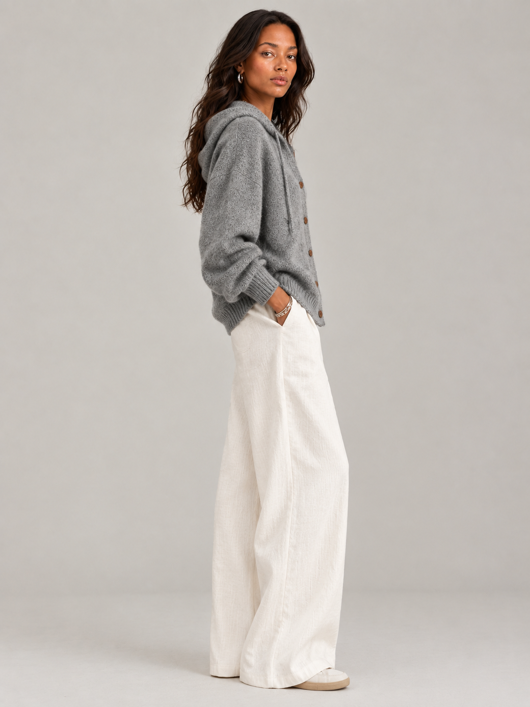 Bonnie™ | Hooded Knit Cardigan with Buttons