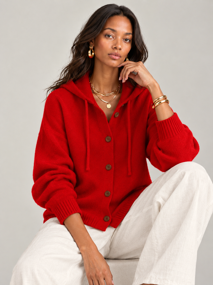Bonnie™ | Hooded Knit Cardigan with Buttons